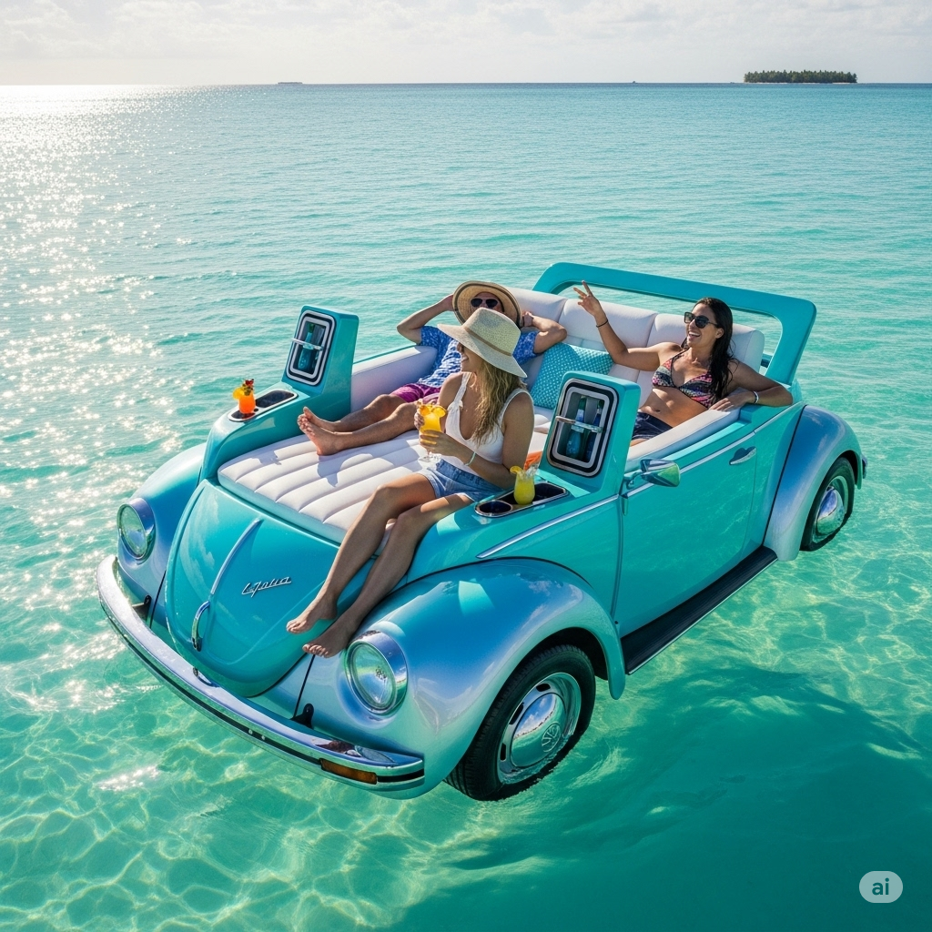 Why Your Summer Needs a VW Beetle Floating Lounge: