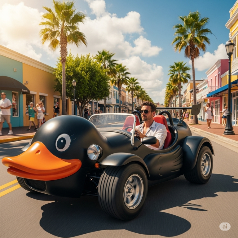 Quack Up Your Commute: The Appeal of the Giant Duck Roadster!