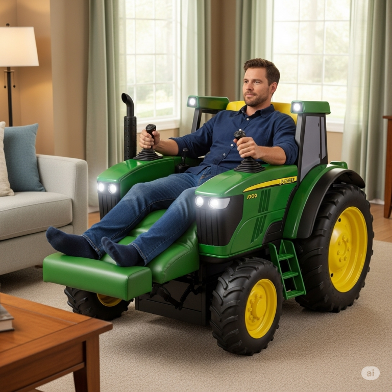 The Ultimate After-Hours Farm Retreat: Saddle Up for Comfort in a Tractor Recliner!