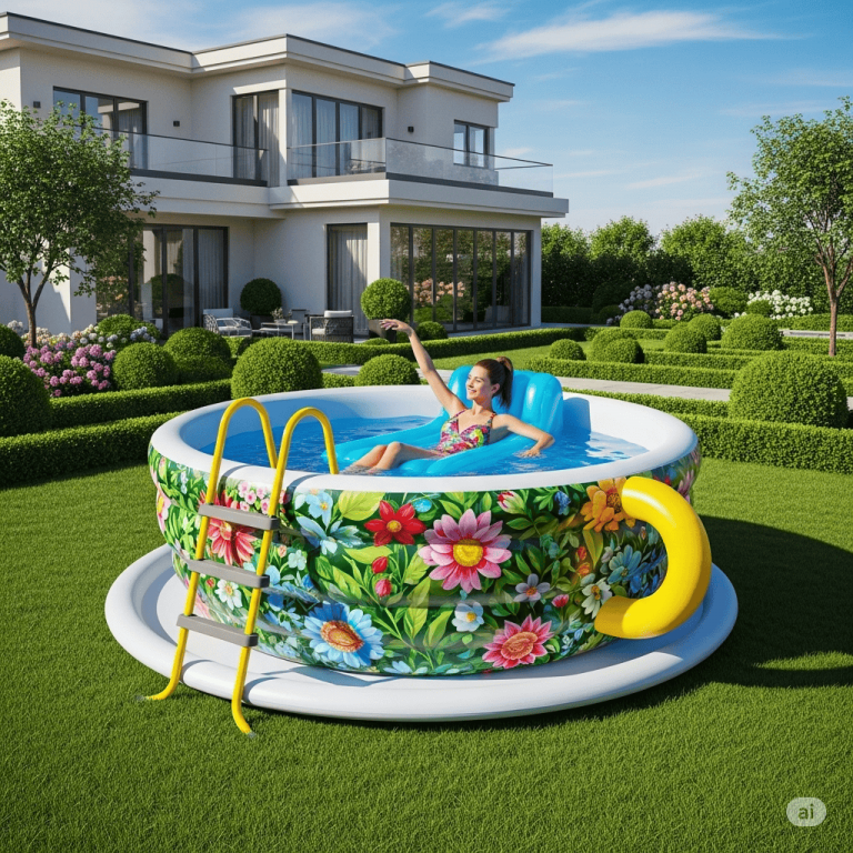 A Very Important Date: Dive into a Fantastical Inflatable Teacup Pool!